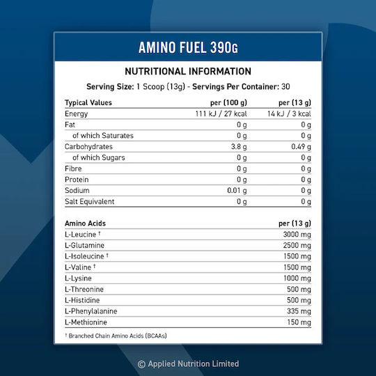 Applied Nutrition Amino Fuel 3000mg 390gr Icy Blue Raz