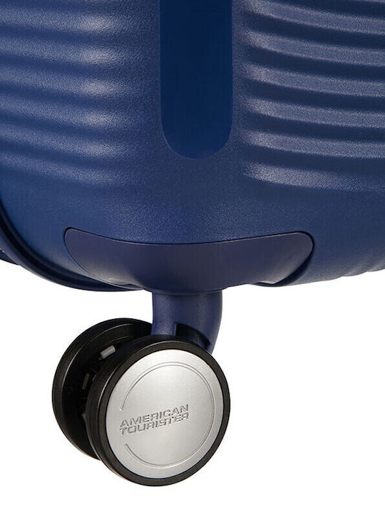 American Tourister Soundbox Large Hard Suitcase Midnight Navy With 4 Wheels Height 77cm