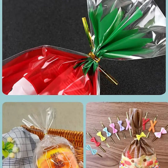 Σετ 100τμχ Κόκκινα Κλείστρα Twist Ties 10cm 11kat49