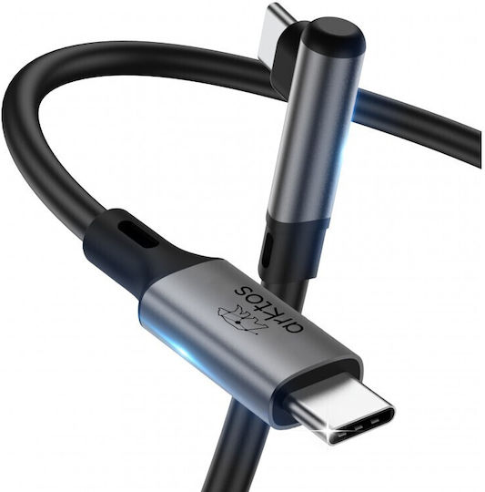 Arktos Hyperconnect Angle (90°) / Braided USB 3.0 Cable USB-C male - USB-C 100W Black 5m (AH-04-TYC001-GA)