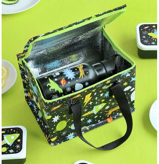A Little Lovely Company School Insulated Food Case 5.5lt Black 16 x 16 x 23cm