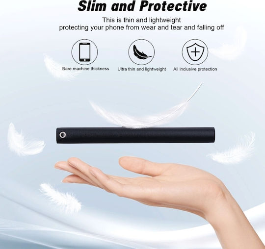 4g Global Ultra-thin Voltage Magnetic Back Cover Leather / Synthetic Leather / Silicone with Strap Black (Realme C67)
