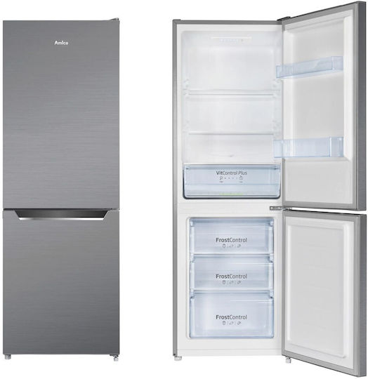 Amica Fridge-Freezer 227lt H159.3xW54xD55cm Inox FK2425.4UNTX(E)