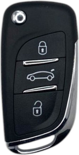 Car Key Shell with Blade with 3 Buttons for Peugeot