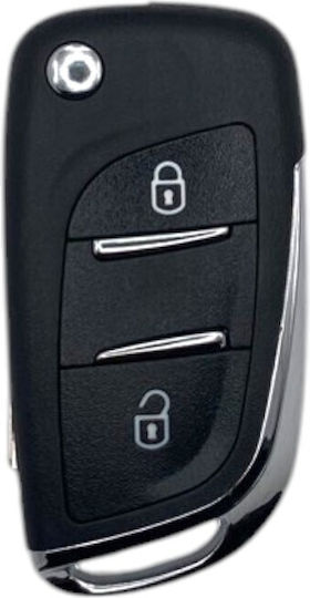 Car Key Shell with Blade with 2 Buttons for Peugeot