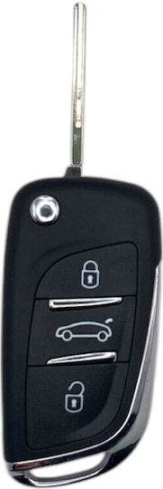 Car Key Shell with Blade with 3 Buttons for Peugeot