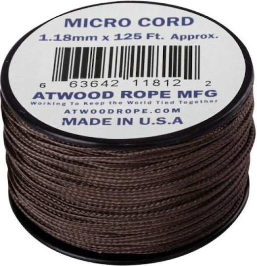Atwood Ropes Mfg Micro Αρτάνη Νήμα Επιβίωσης 125ft Κογιότ