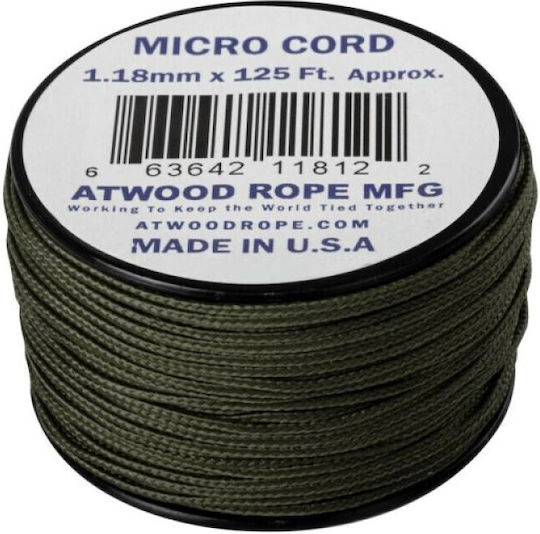 Atwood Ropes Mfg Micro Αρτάνη Νήμα Επιβίωσης 125ft Κογιότ