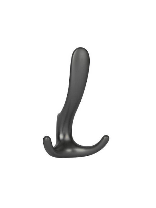 Import Hellas Wall Hanger 4254 Metal 3 Hooks Gray 12.5cm