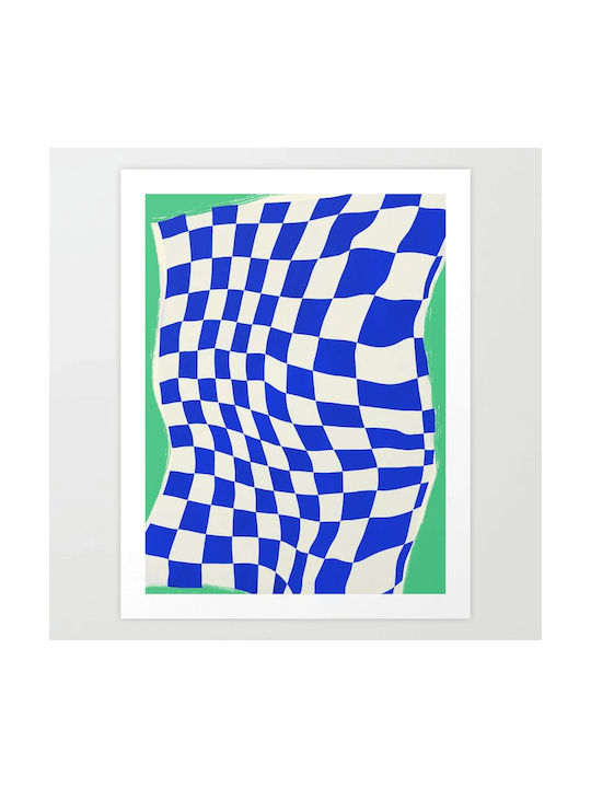 Постер 50x70 Постер и рамка Little Dean Blue Checker Cloth Висококачествена 250-грамова екологична хартия
