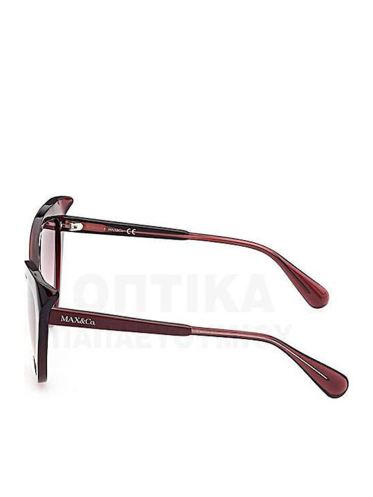 Max & Co Women's Sunglasses with Burgundy Plastic Frame and Burgundy Gradient Lens MO0038 69F