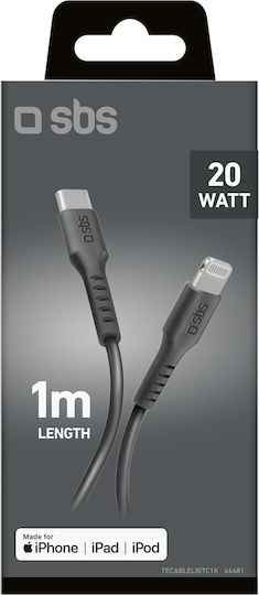 SBS USB-C zu Lightning Kabel Schwarz 1m