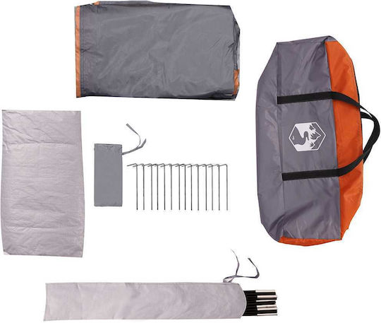 vidaXL Campingzelt Grau für 6 Personen 388x350x230cm
