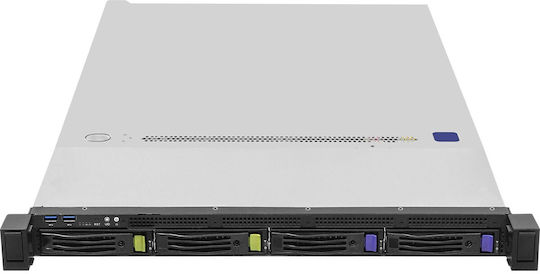 Asus Rack 1U RS300-E12-RS4/350W Intel C262 LGA1700 95W 4xDDR5 4400 4000 3600 4x3,5"/2,5" 4*SATA SAS NVMe 2x Intel I210AT 1x Управляващ порт 1+1 450W 80 Plus Platinum