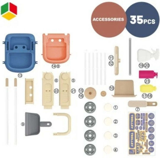 Cleaning Cart Playset 35pcs 55×13.5x39cm - 0099681