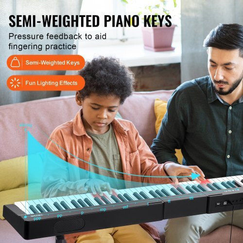 Vevor Electric Stage Piano 88JBPZSMGQ88WU1LTV2 Set with 88 Semi-Weighted Keys Built-in Speakers and Connection with Headphones