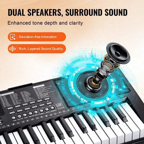 Vevor Electric Stage Piano 88JBPZSMGQ88WU1LTV2 Set with 88 Semi-Weighted Keys Built-in Speakers and Connection with Headphones