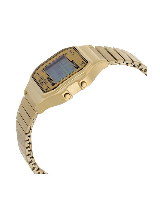 Timex Digital Uhr mit Gold Metallarmband