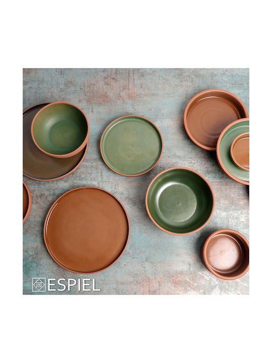 Espiel Servierschüssel Rund Keramik Grün mit Durchmesser 18cm