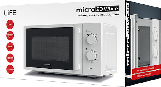 Life Micro20 Cuptor cu microunde 20lt Alb
