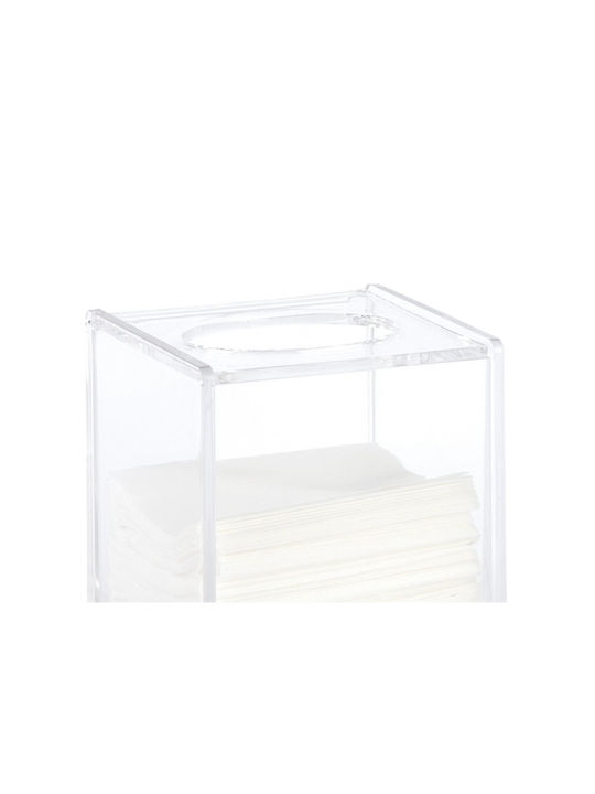 Andrea House Държач за кърпички Пластмасова Прозрачна 13x15x13см BA10068