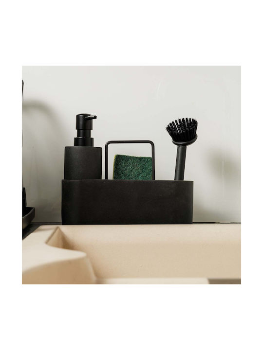 Estia Dispenser Plastic with Sponge Holder Black 250ml