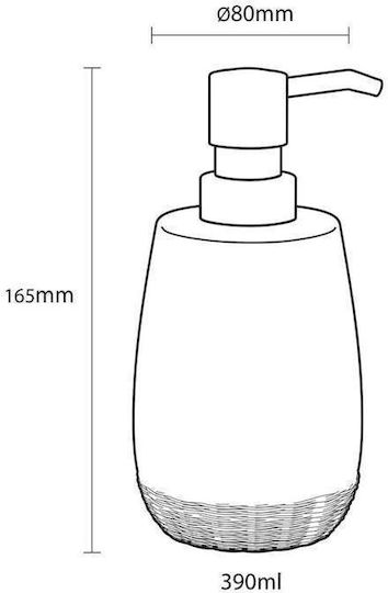 Sealskin Braid Dispenser από Πορσελάνη Γκρι 400ml
