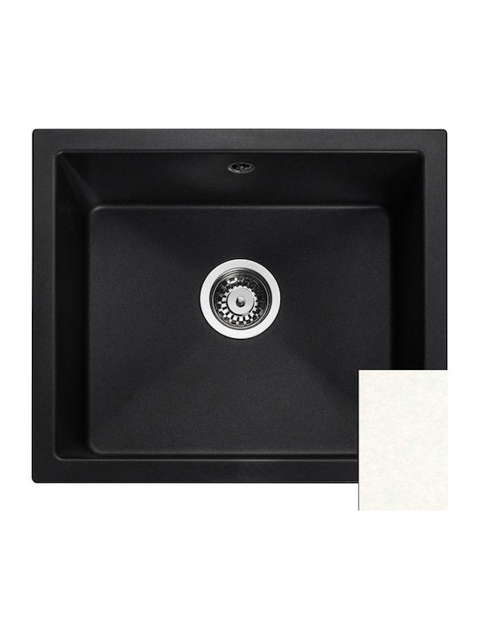 Sanitec Classic Drop-In Sink Synthetic Granite W40xD50cm White