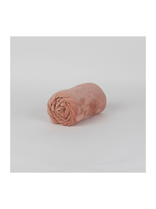 Dilios Pătură Silk Touch Fleece Canapea 130x170 cm Piersică