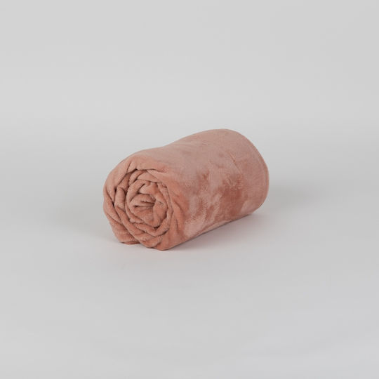 Dilios Pătură Silk Touch Fleece Canapea 130x170 cm Piersică