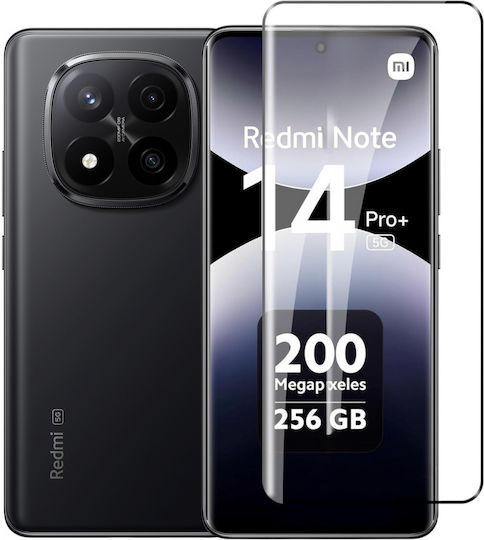 3D 0.3mm Adeziv complet Full Face Tempered Glass Negru (Redmi Note 14 Pro 5G / 14 Pro+ / Poco X7)