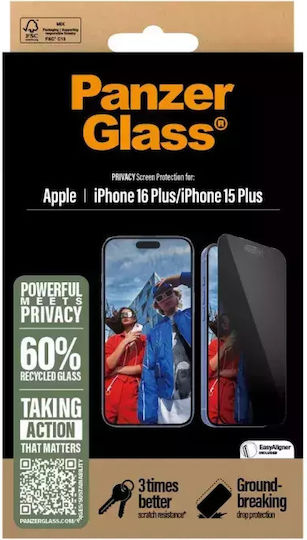 PanzerGlass Privacy Tempered Glass (iPhone 15 Plus / 16 Plus)