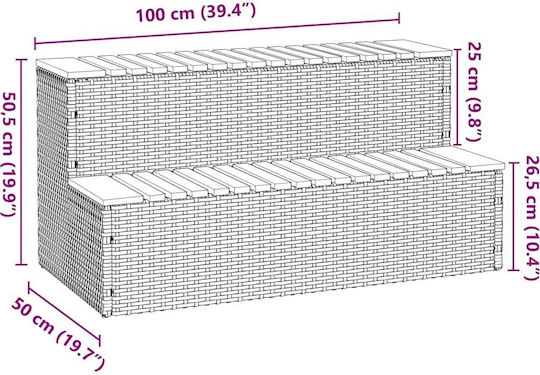 vidaXL Poolzubehör 100x50x50.5cm Gray