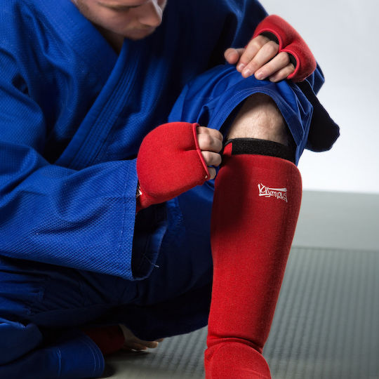 Olympus Sport Jiu-Jitsu Shin Guards Adults Red