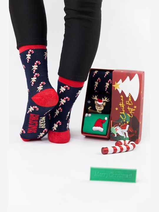 Unisex Fashion Κάλτσες Πετσετέ Festive Ii Βαμβακερές 3 Ζευγάρια Soma 39167 Πολύχρωμο