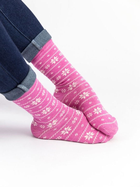 Șosete Casual pentru Femei Flower I Bumbac Pamela 18854 Roz