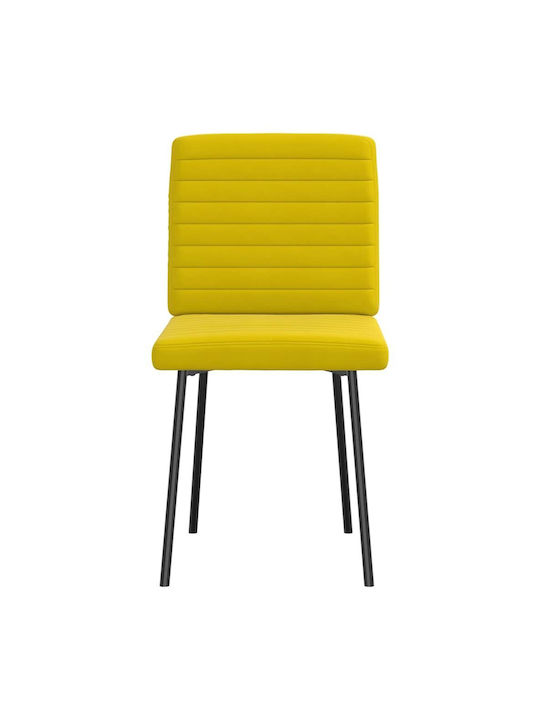 Dining Room Velvet Chair Yellow 45x54x83cm 2pcs