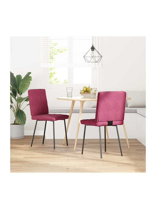 Dining Room Velvet Chair Bordeaux 45x54x83cm 2pcs