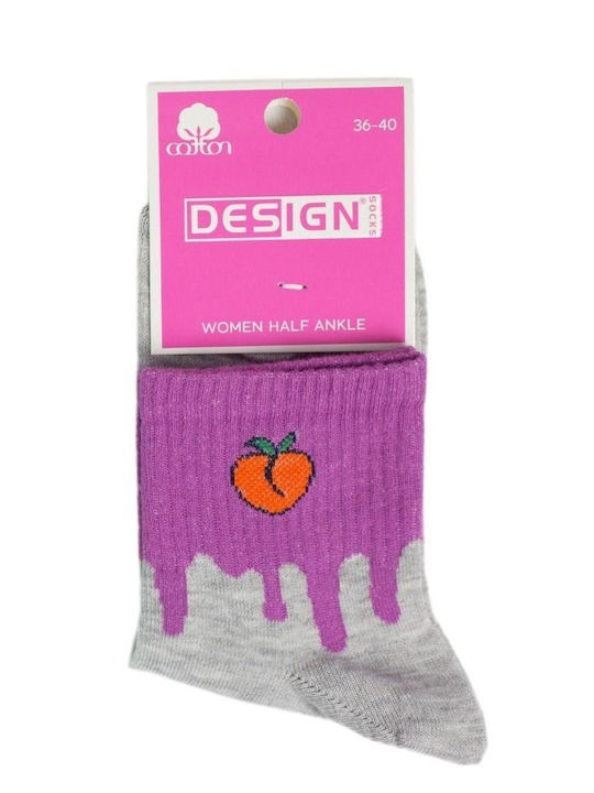 Șosete scurte pentru femei Fruits II Bumbac 3 perechi Design 36485 Multicolor
