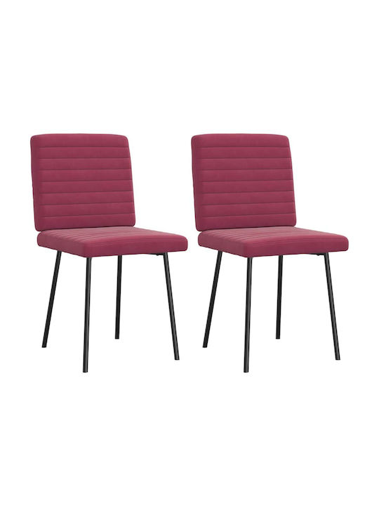 Dining Room Velvet Chair Bordeaux 45x54x83cm 2pcs