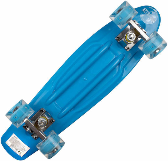 Action One Complete Penny Board Born To Skate 56 X 15 Cm Led Wheels