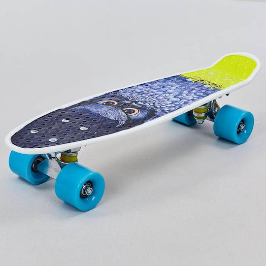 Action One Skateboard Complet Penny Board Blue Owl 56 X 15 Cm Multicolor