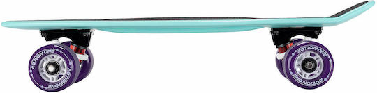 Action One Complete Penny Board Pro Series 56 X 15 Cm Wide Wheels Turquoise