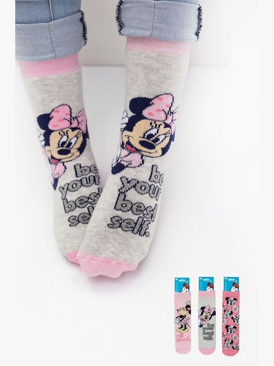 Disney Kids' Socks Non-Slip Pink 3 Pairs