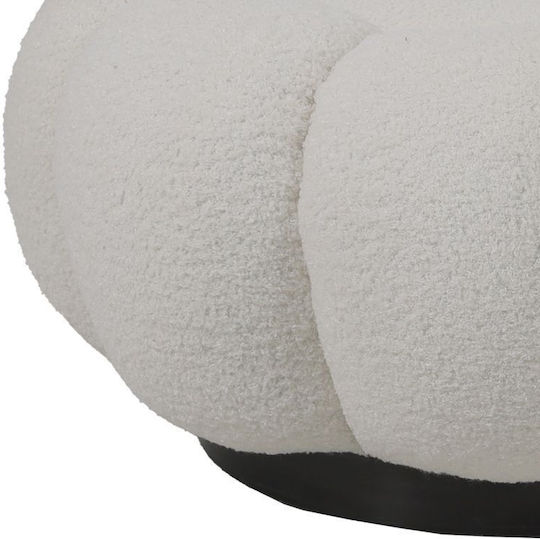 Stool For Living Room Upholstered with Fabric Nester White Shade 60x60x31cm