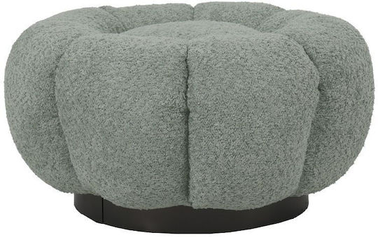 Taburet de Living Tapițat cu Material Bouclé Nester Nuanță de Fistic 60x60x31 cm