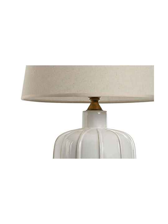 Home Esprit Ceramic Table Lamp with White Shade and Base