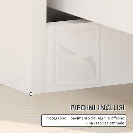 Wooden Bedside Table White 40x40x48cm