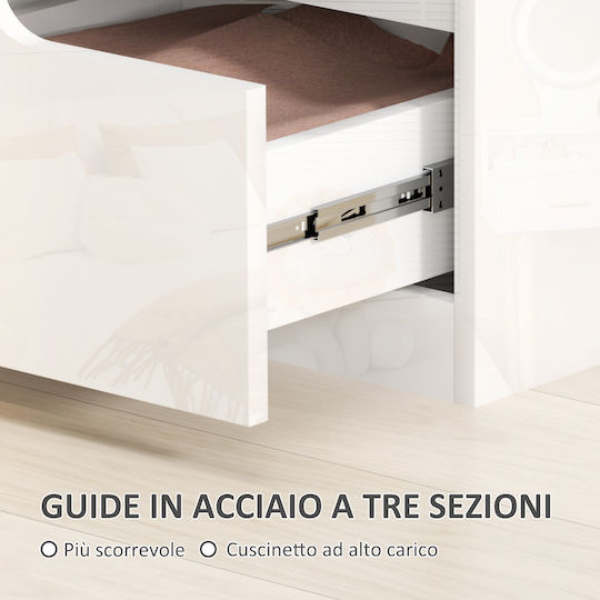 Wooden Bedside Table White 40x40x48cm