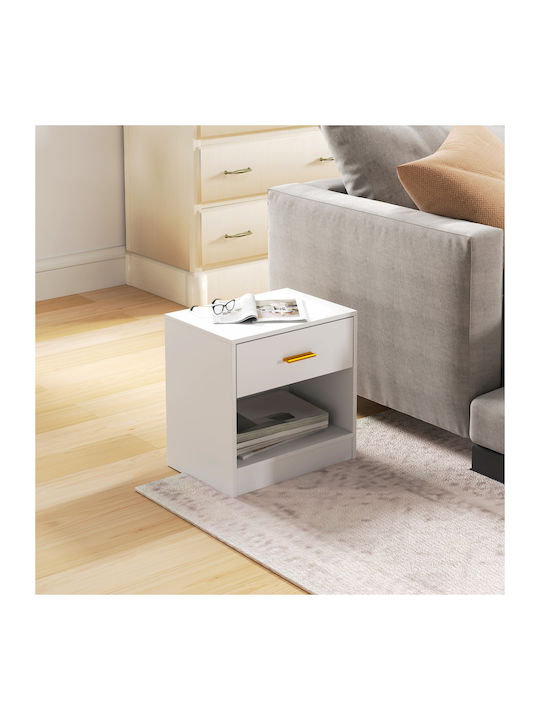 Bedside Tables Wooden White 2 Pieces 39x28x41cm
